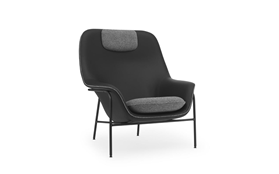 Drape Lounge Chair High W Headrest Black Steel1