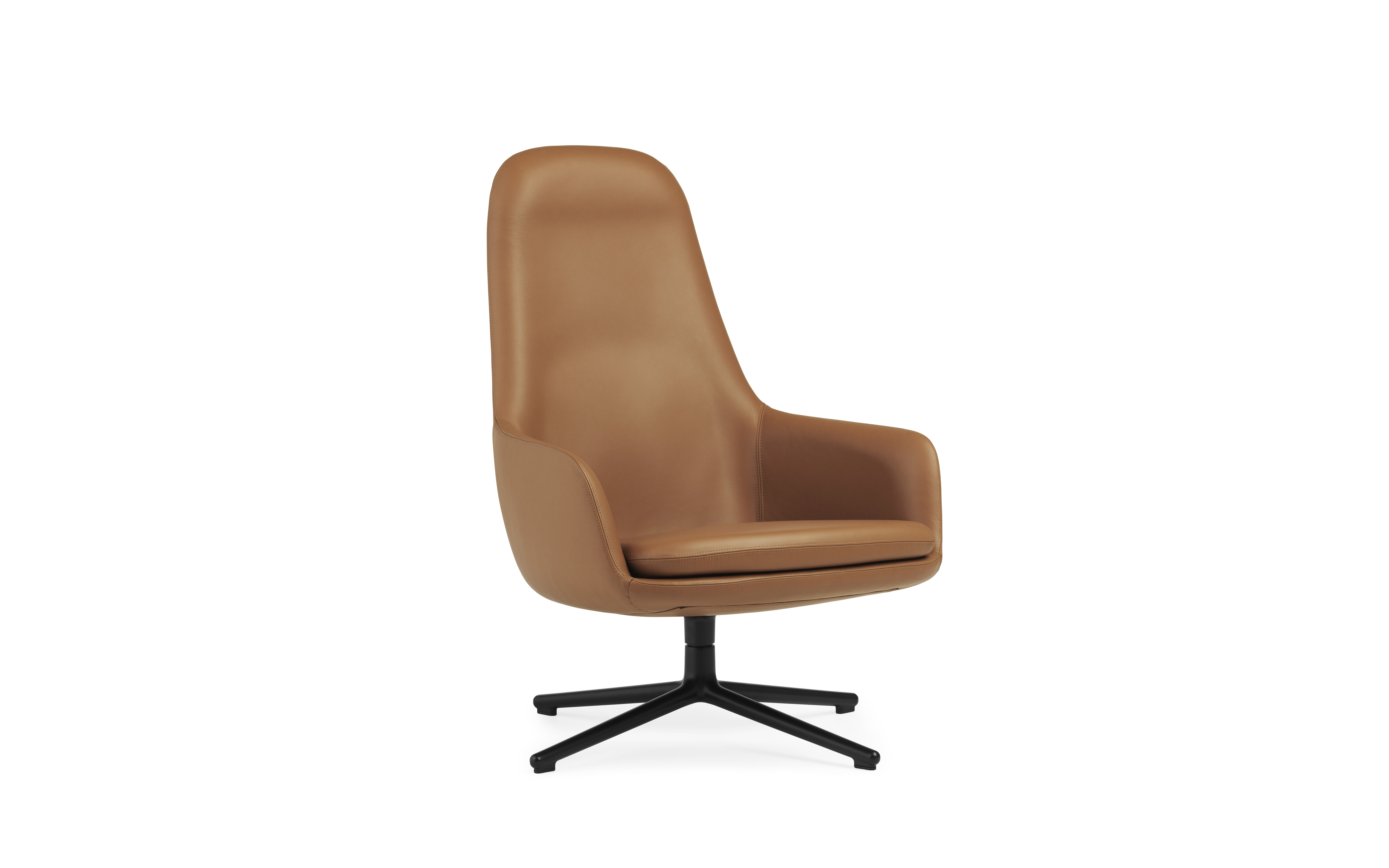 Era Lounge Chair High Swivel Black Alu1