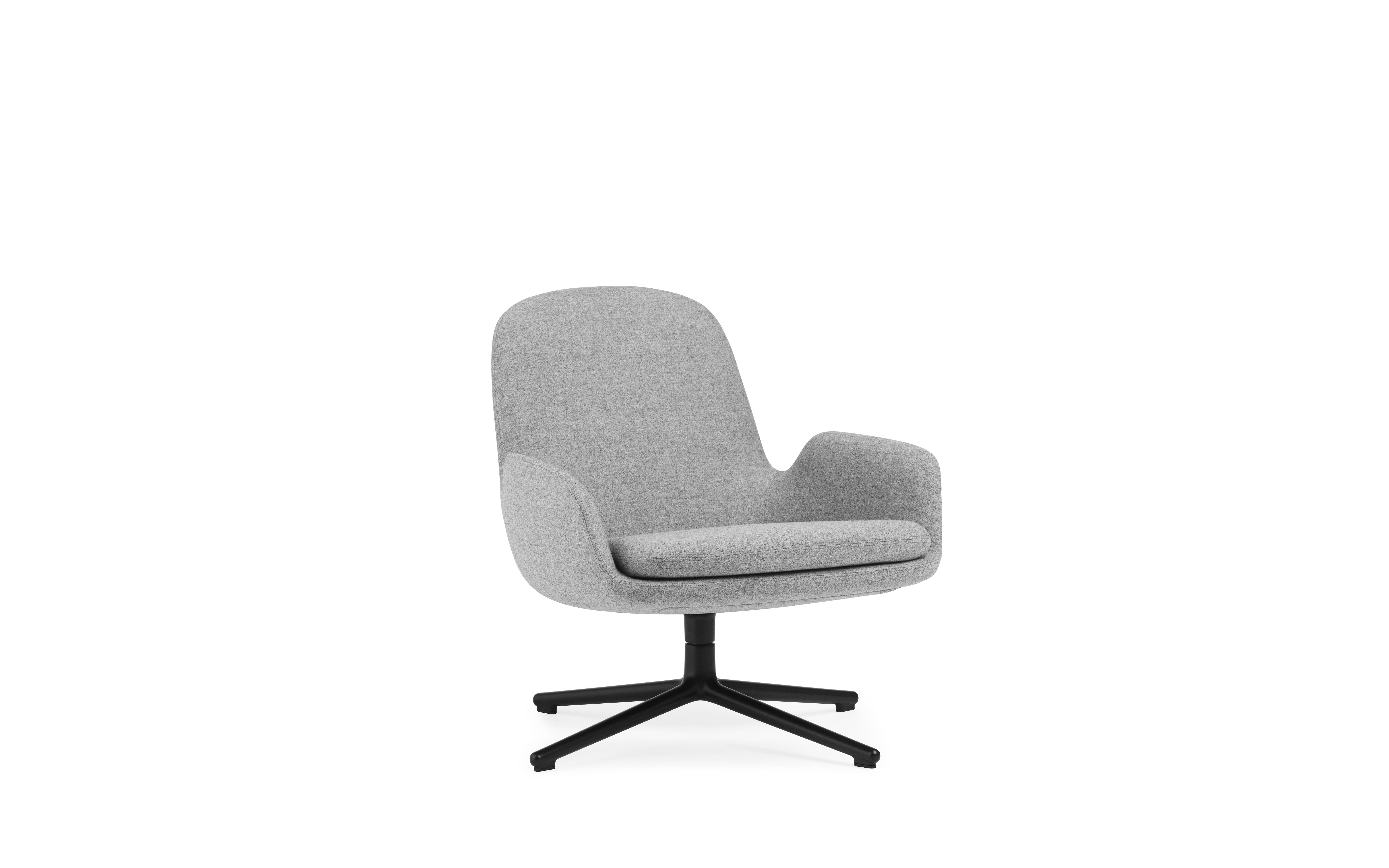 Era Lounge Chair Low Swivel Black Alu1