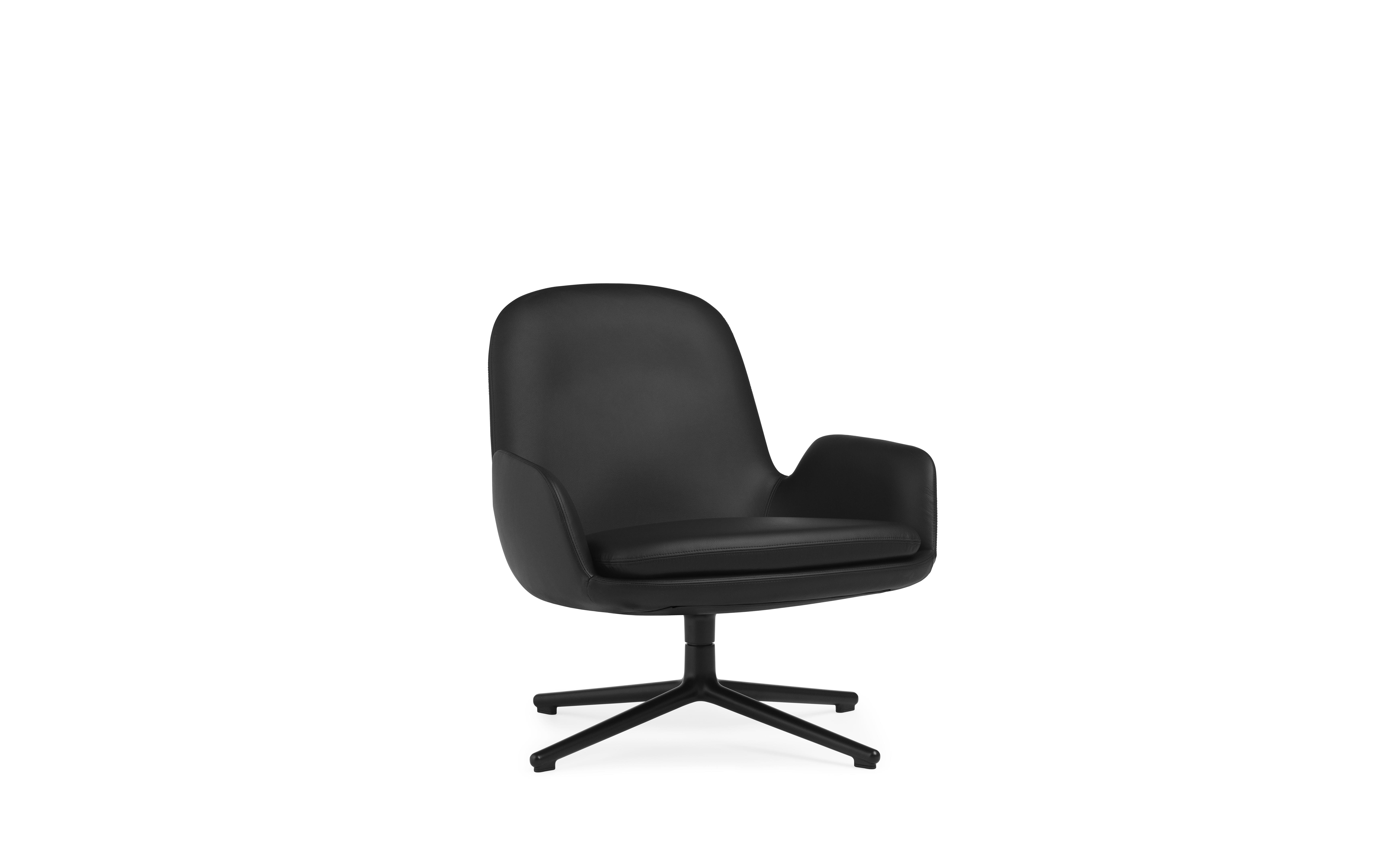 Era Lounge Chair Low Swivel Black Alu1