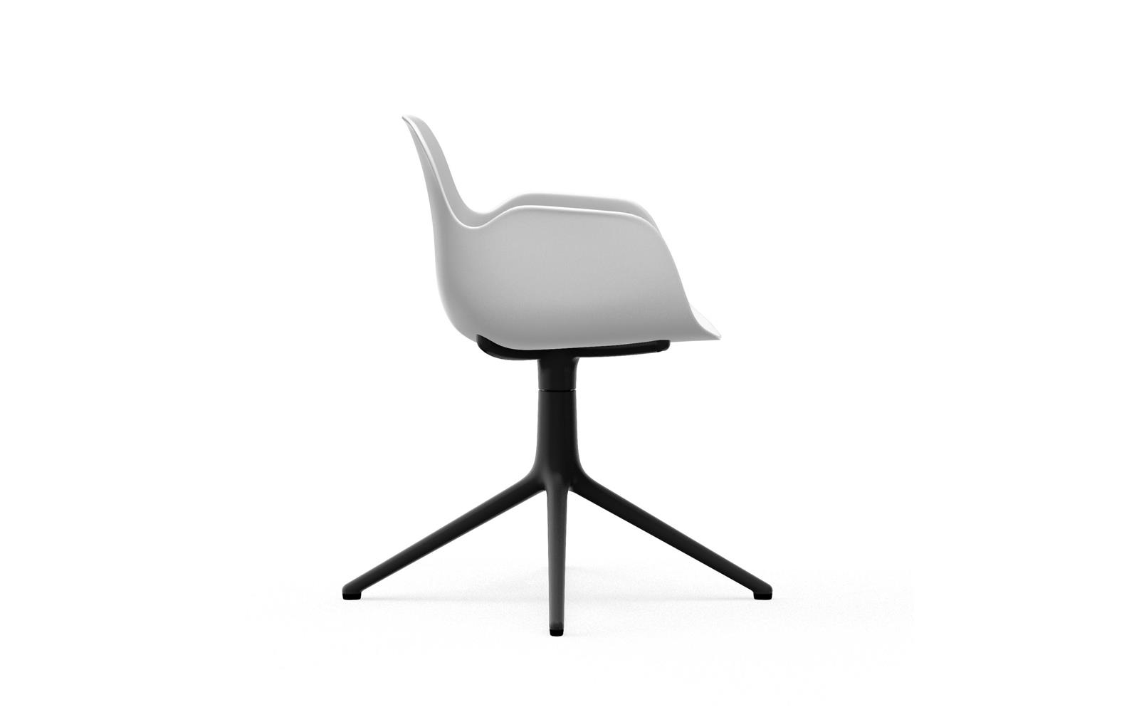 Form Armchair Swivel 4L Black Alu3