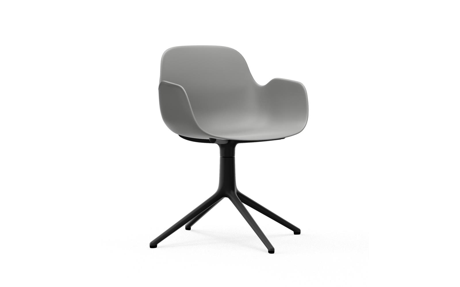 Form Armchair Swivel 4L Black Alu1