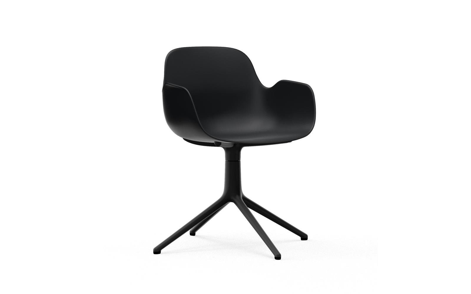 Form Armchair Swivel 4L Black Alu1