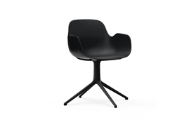 Form Armchair Swivel 4L Black Alu1