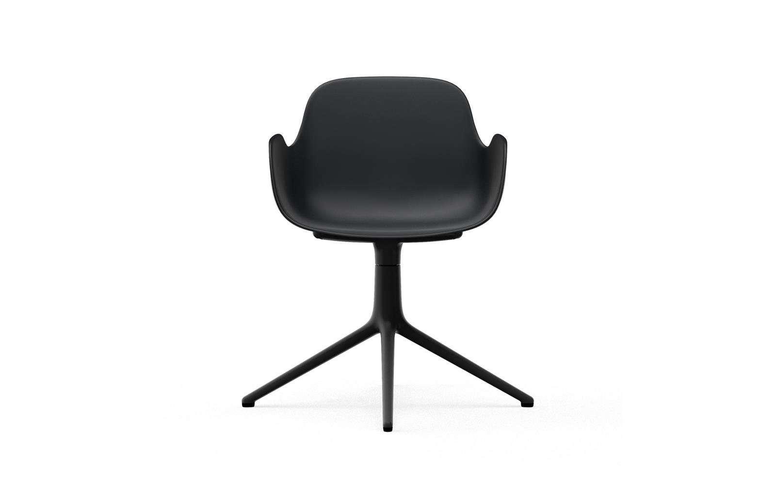 Form Armchair Swivel 4L Black Alu2