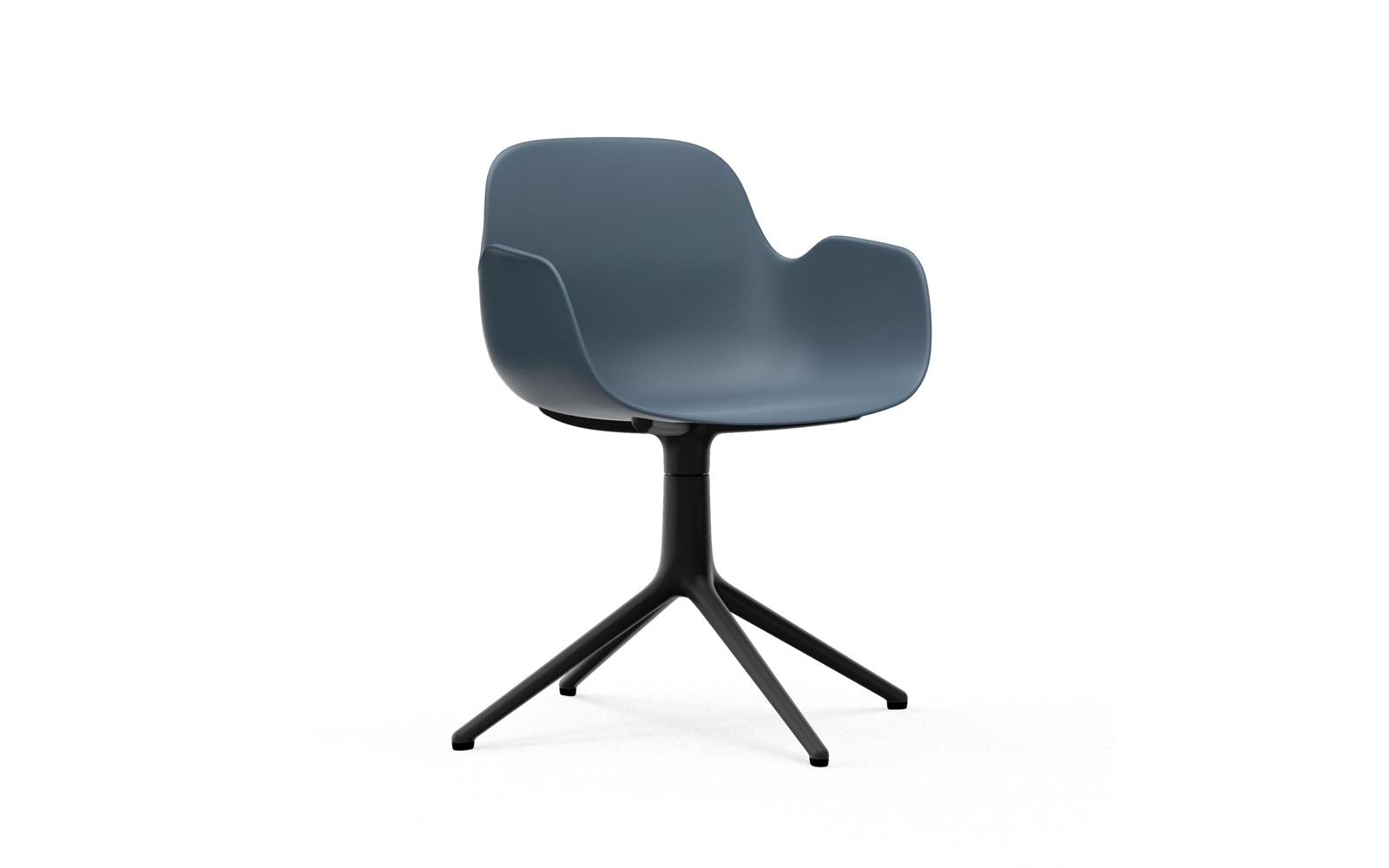 Form Armchair Swivel 4L Black Alu1