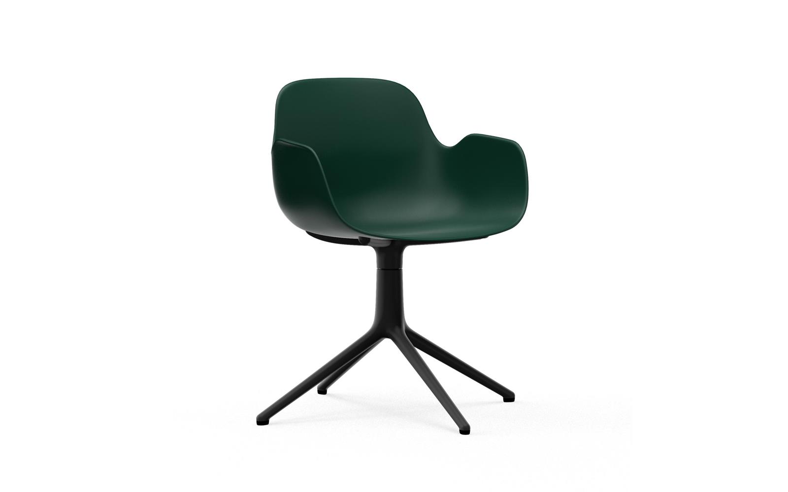 Form Armchair Swivel 4L Black Alu1