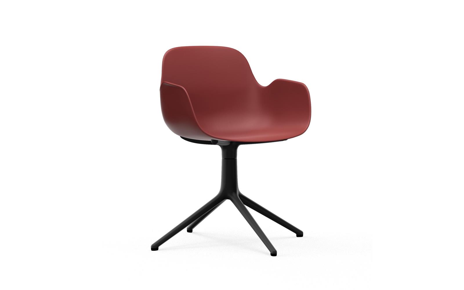 Form Armchair Swivel 4L Black Alu1