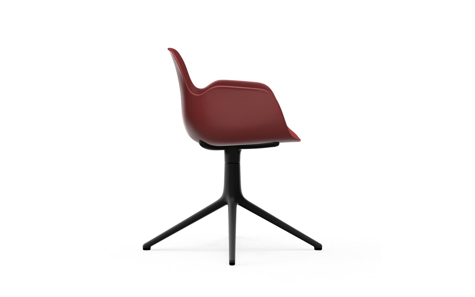 Form Armchair Swivel 4L Black Alu3
