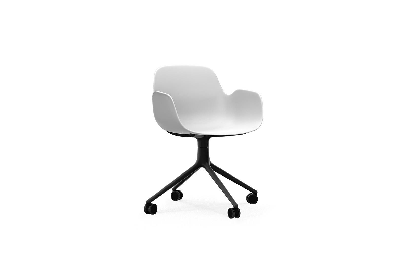 Form Armchair Swivel 4W Black Alu1