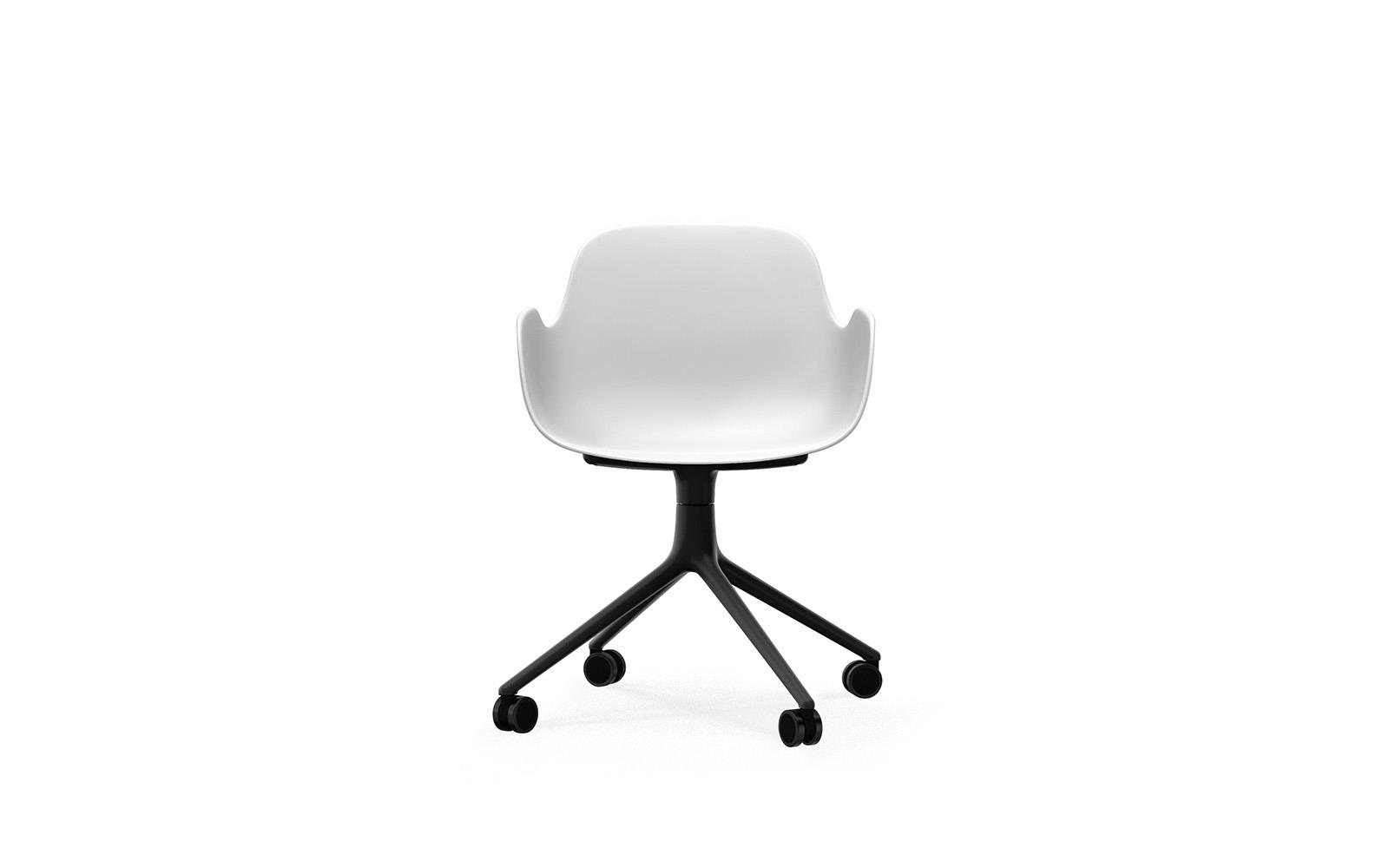 Form Armchair Swivel 4W Black Alu2