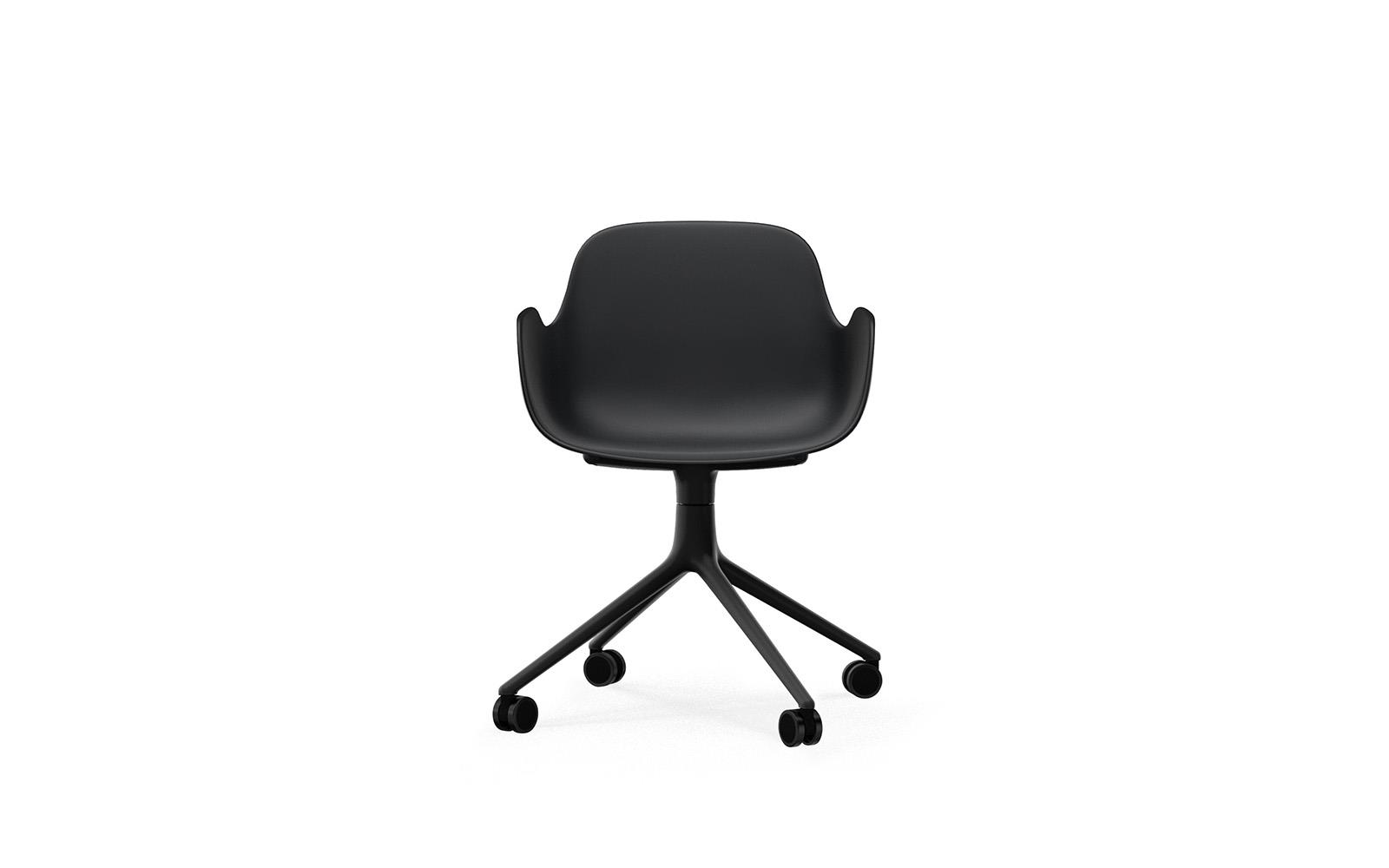 Form Armchair Swivel 4W Black Alu2