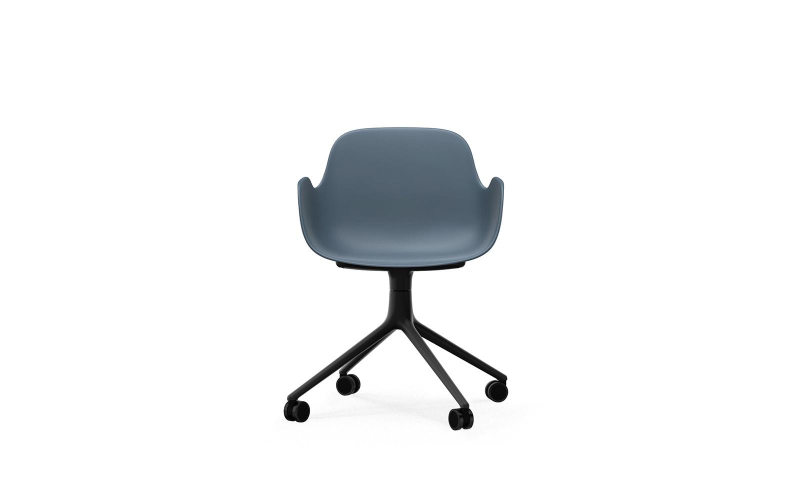 Form Armchair Swivel 4W Black Alu2
