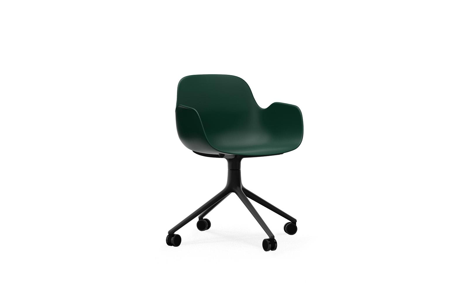 Form Armchair Swivel 4W Black Alu1