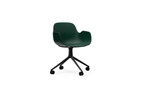 Form Armchair Swivel 4W Black Alu1