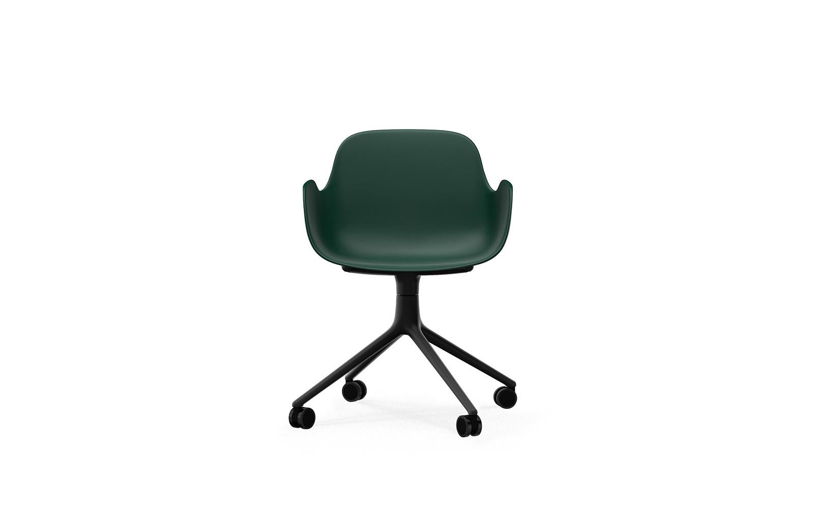 Form Armchair Swivel 4W Black Alu2