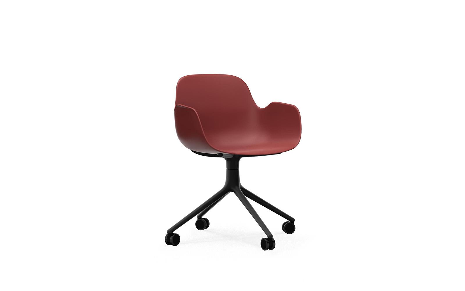 Form Armchair Swivel 4W Black Alu1