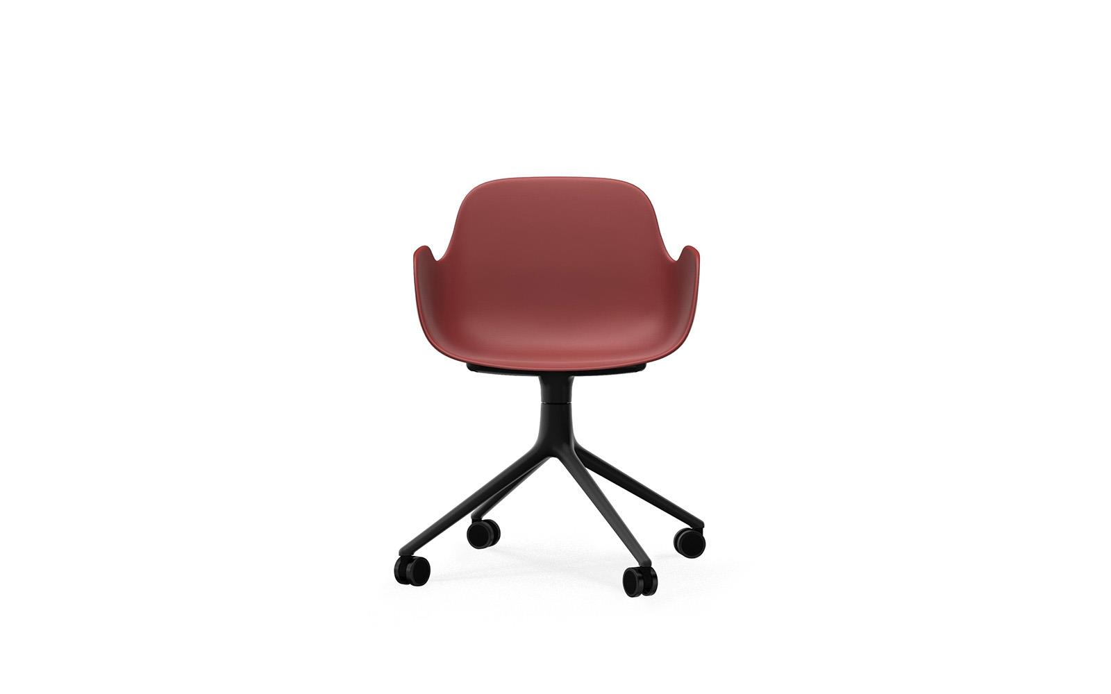 Form Armchair Swivel 4W Black Alu2