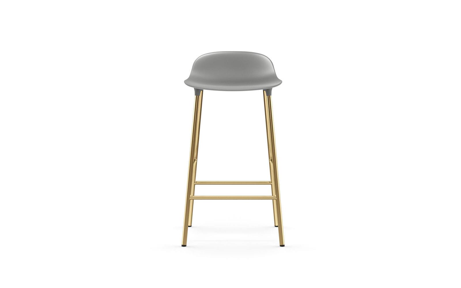 form barstool 65 cm brass grey