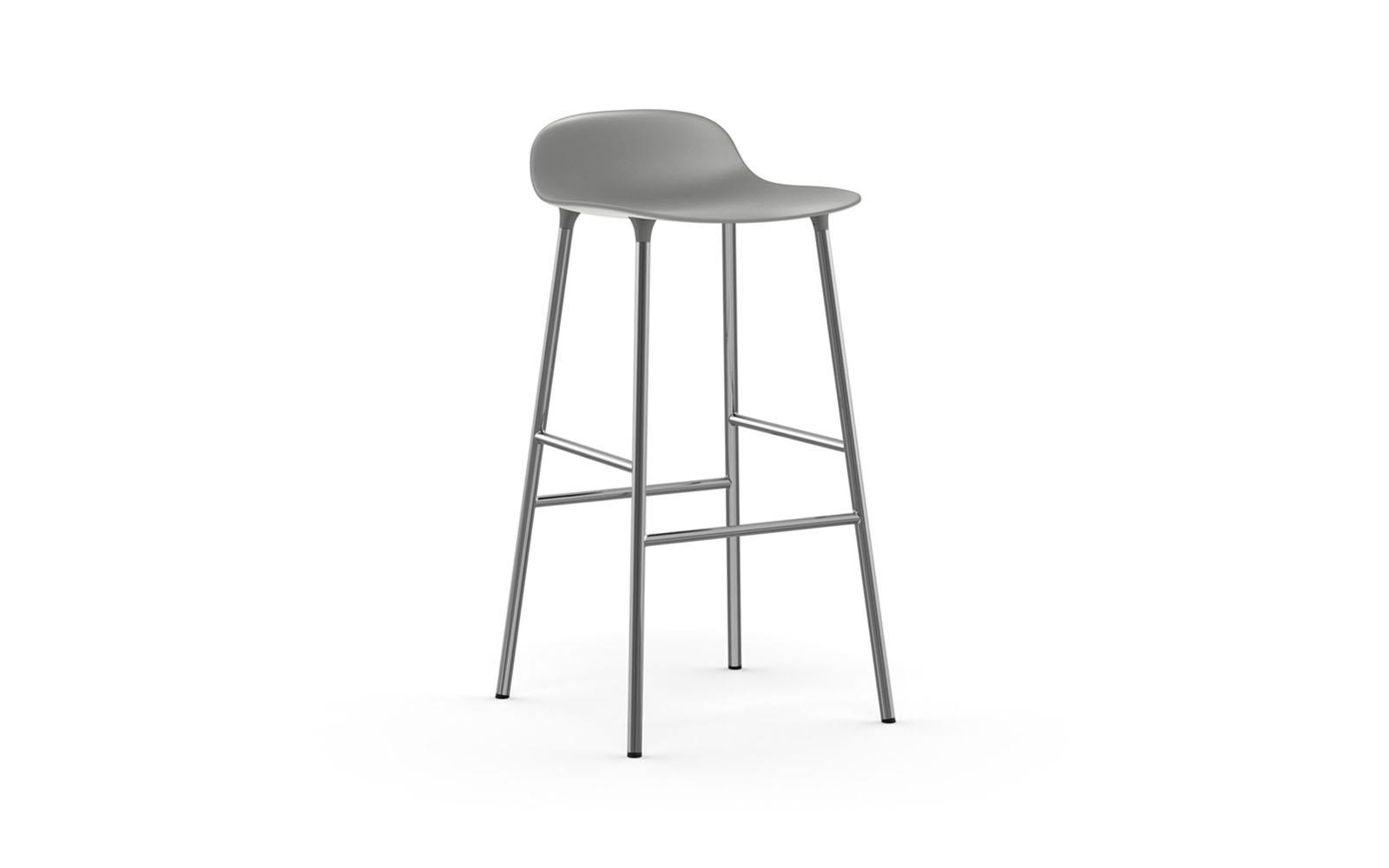 Molded Plastic S Chair With Chrome Legs, Chrome Bar Stools