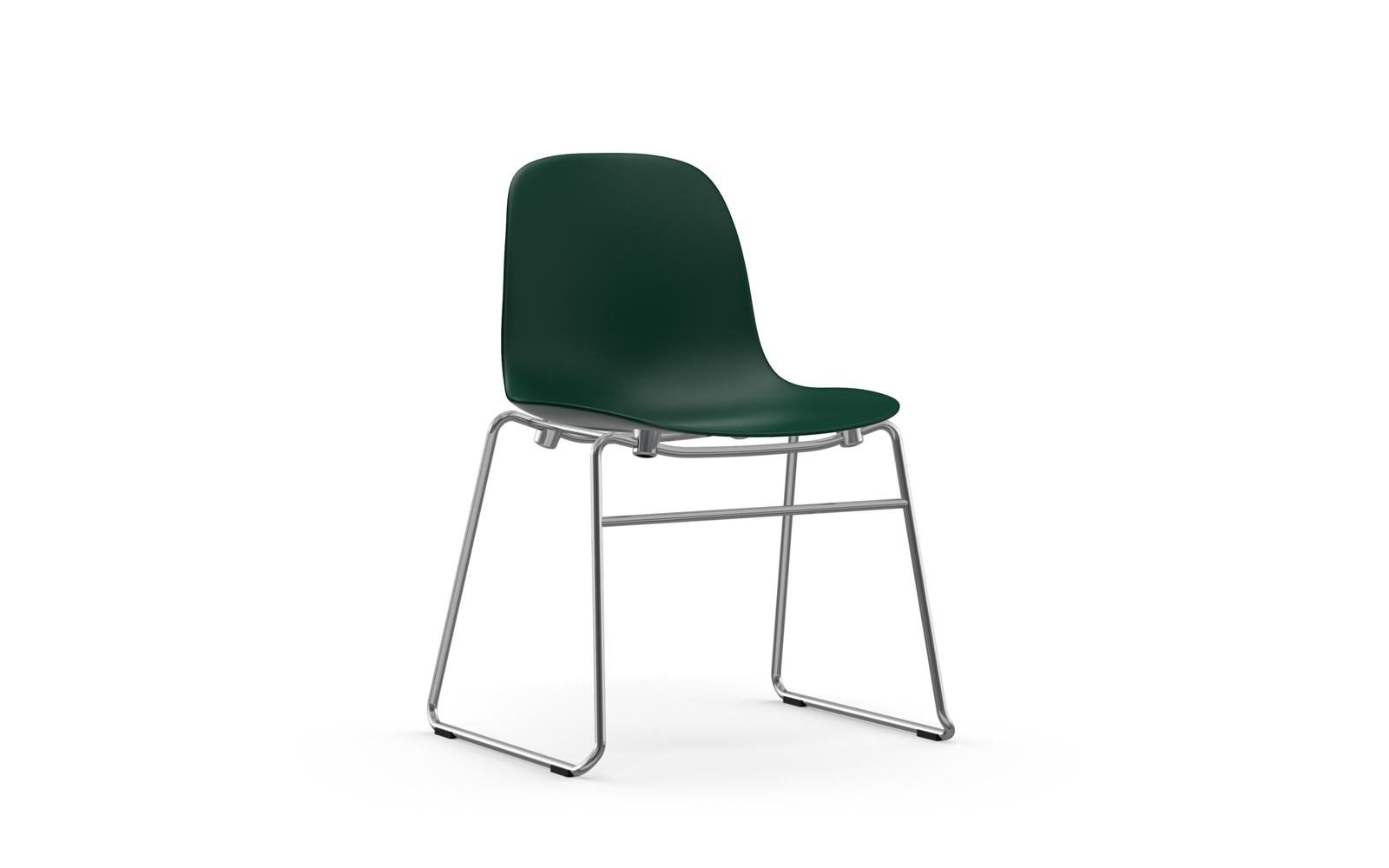 Green Form Stacking Chair Scandinavian Design Form Chair Stacking Chrome1