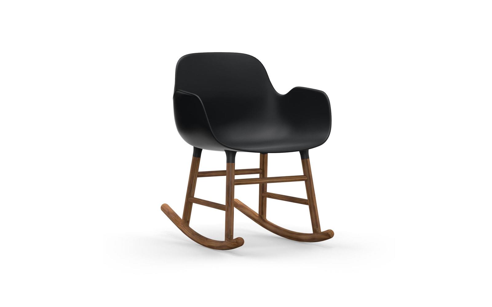form rocking armchair molded plastic armchair with walnut legs 2728 form
