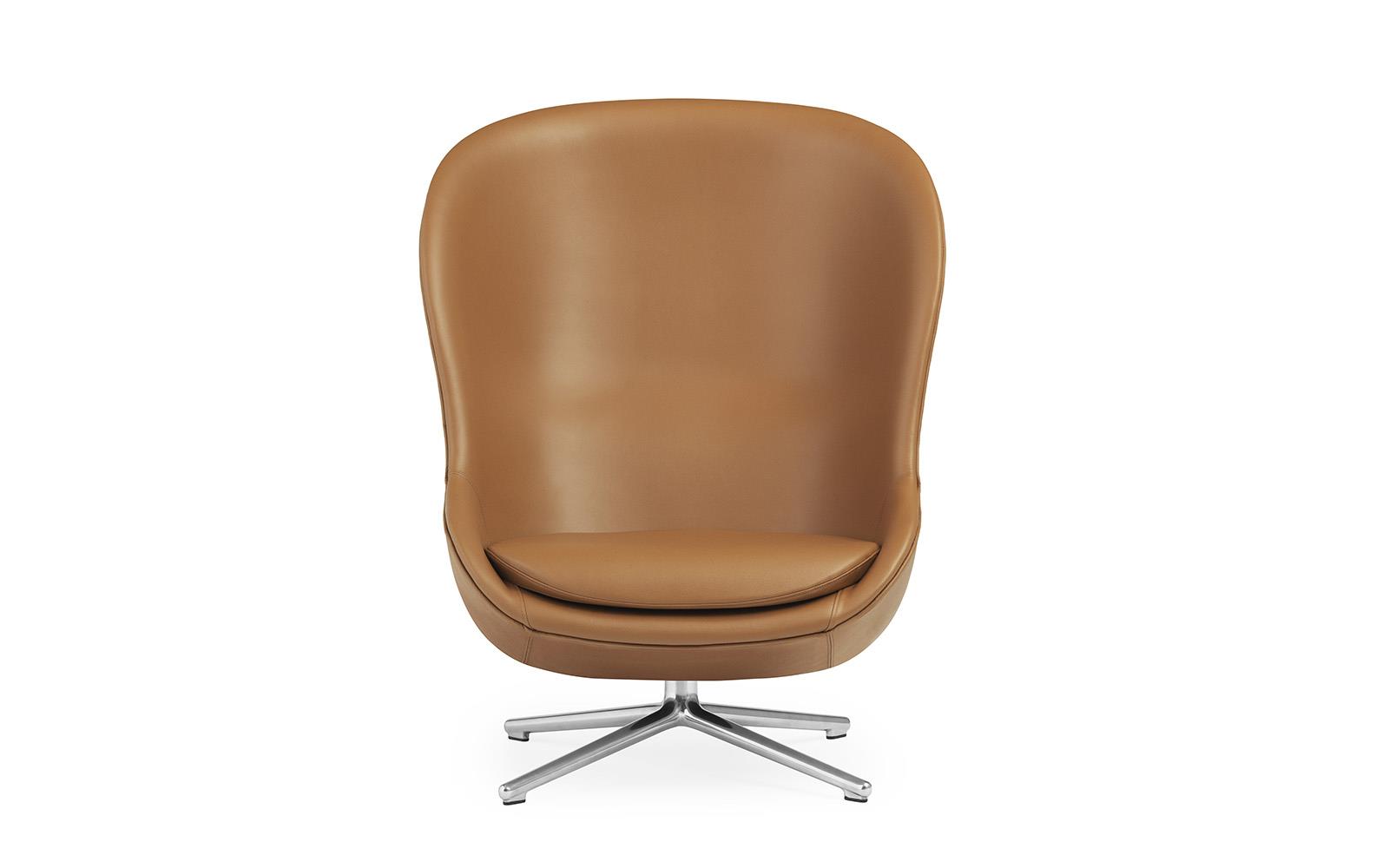 Hyg Lounge Chair High Swivel Alu Ultra Leather