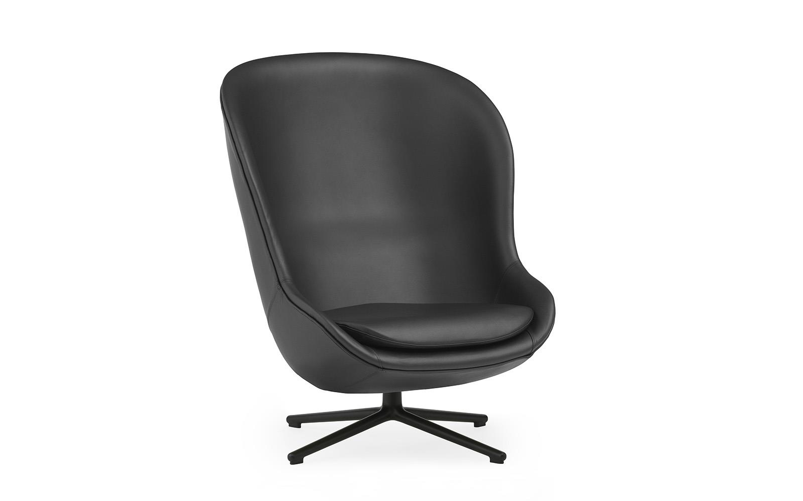 Hyg Lounge Chair High Swivel Black Alu1
