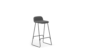 Just Barstool 75 cm w back Full Uph Black Steel1