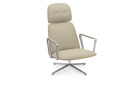 Pad Lounge Chair Swivel High Alu OakMain Line Flax1