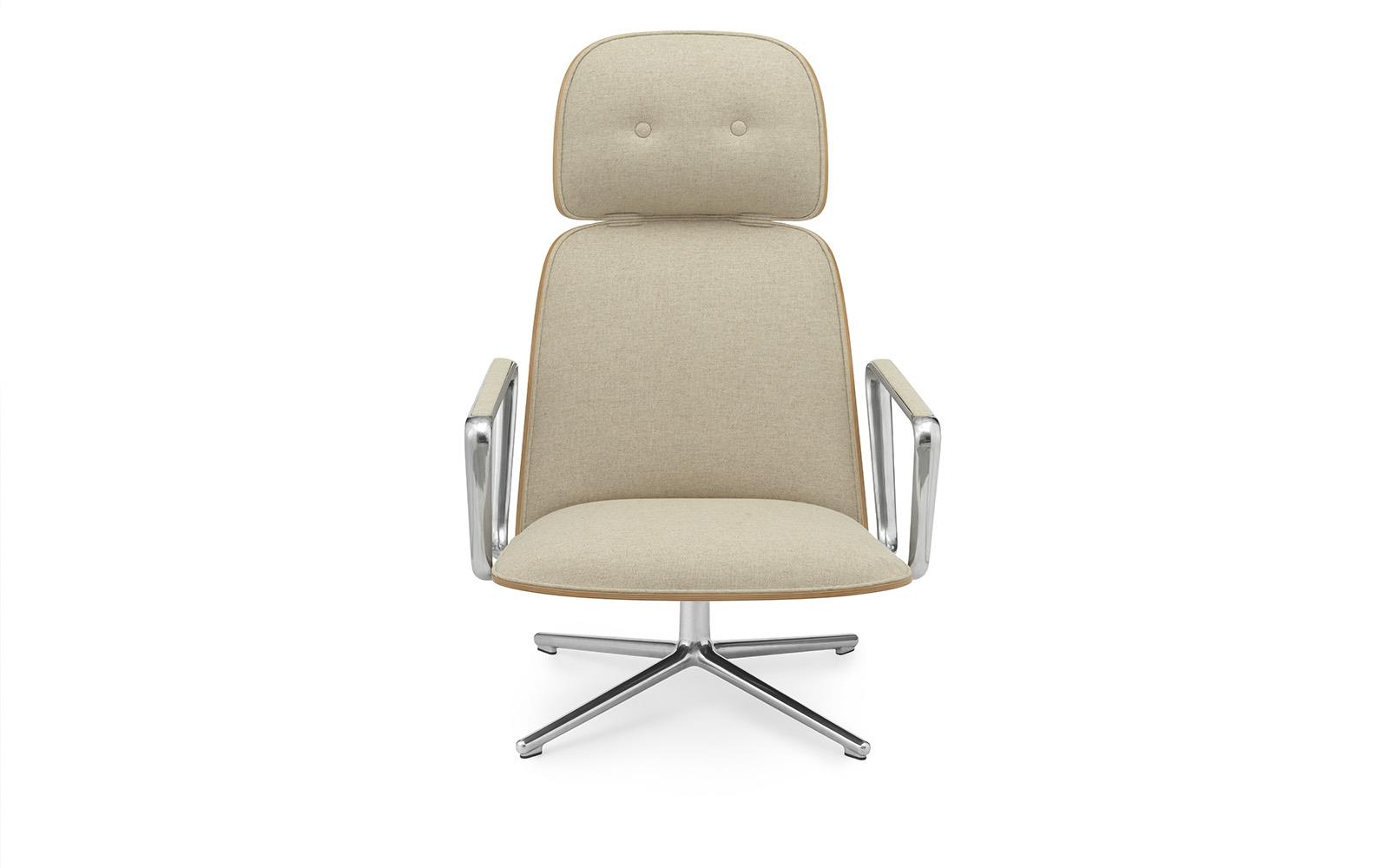 Pad Lounge Chair Swivel High Alu OakMain Line Flax2