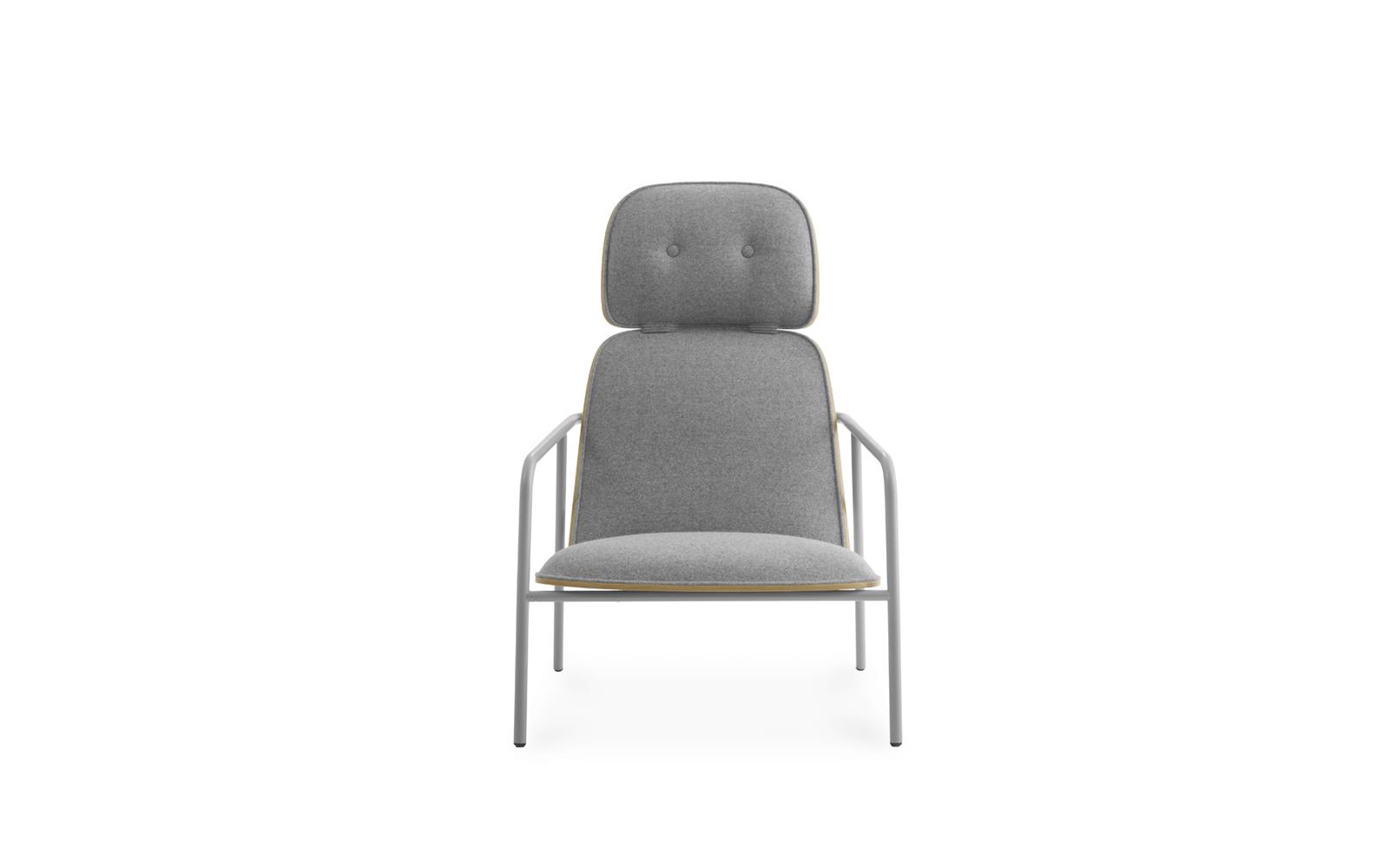 Pad Lounge Chair High Grey Steel2