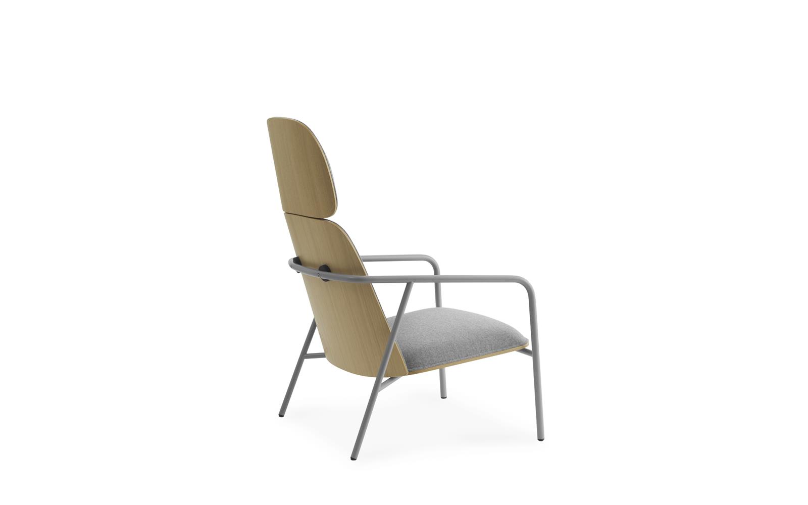 Pad Lounge Chair High Grey Steel4