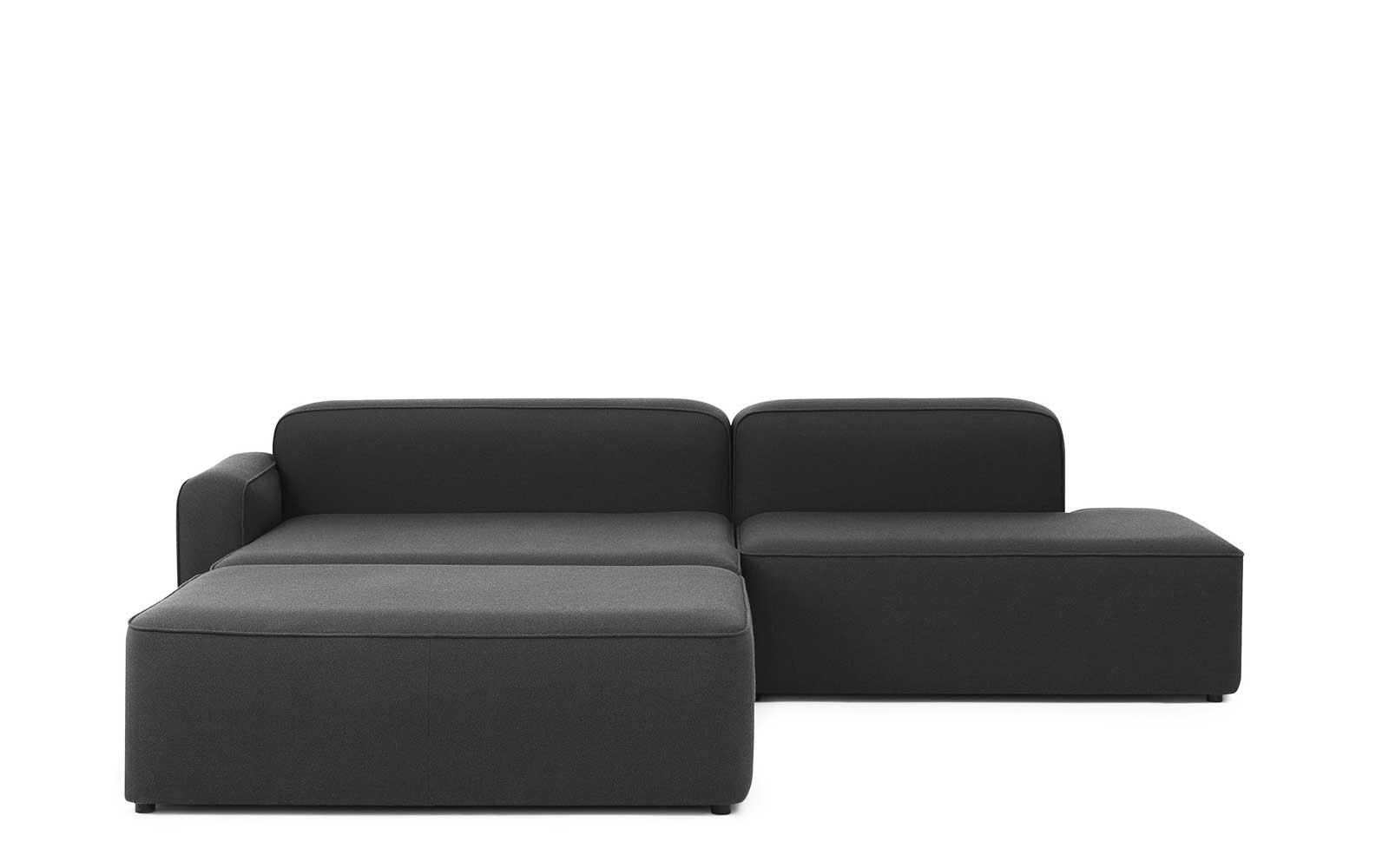 Rope Sofa Chaise Lounge left with Pouf1
