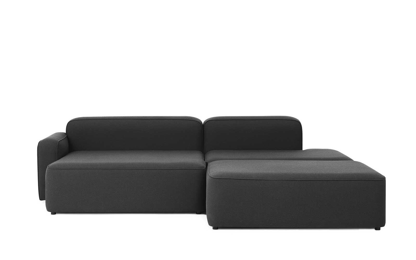 Rope Sofa Chaise Lounge Left With Pouf Fame