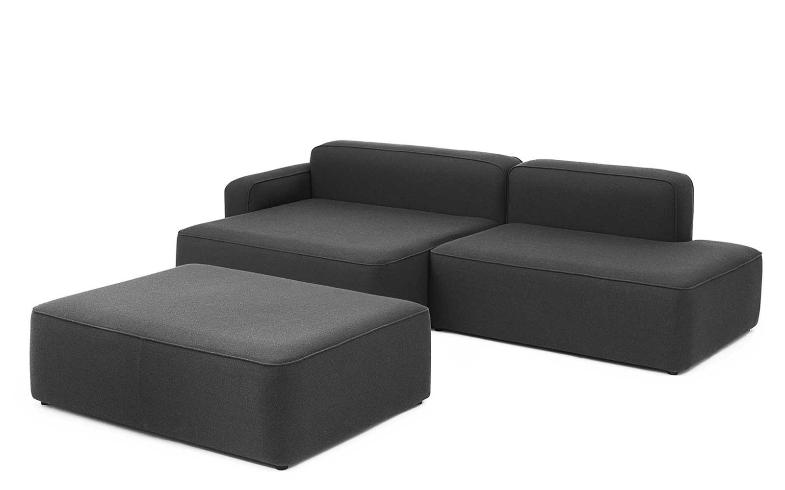 Rope Sofa Chaise Lounge left with Pouf4