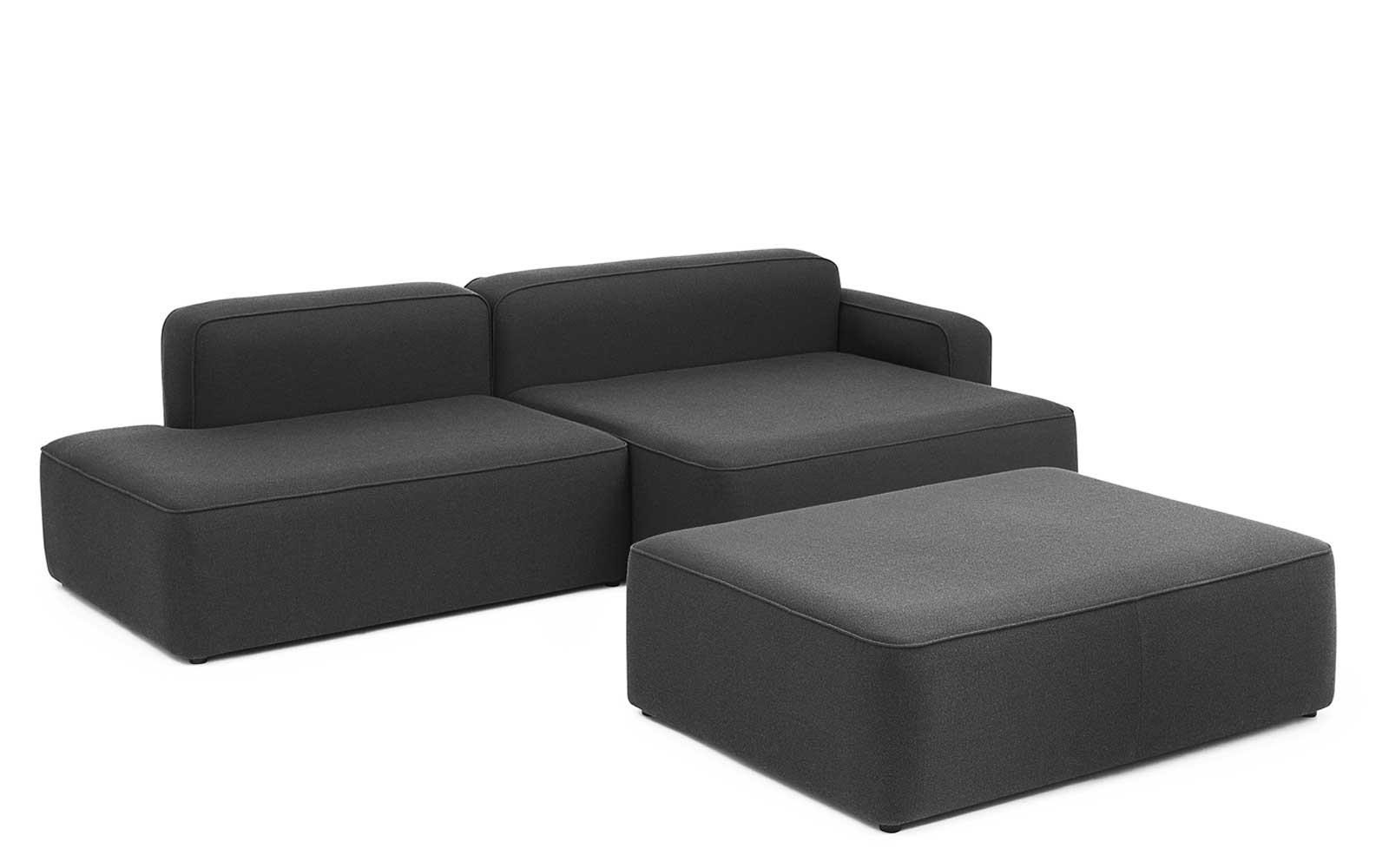 Rope Sofa Chaise Lounge right with Pouf2
