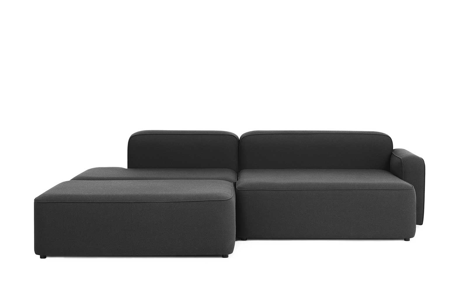 Rope Sofa Chaise Lounge Right With Pouf Fame
