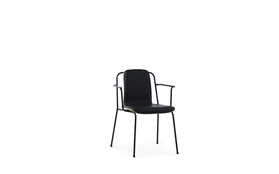 Studio Armchair Front Upholstery Black Steel1