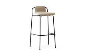 Studio Barstool 75 cm Front Upholstery Black Steel1