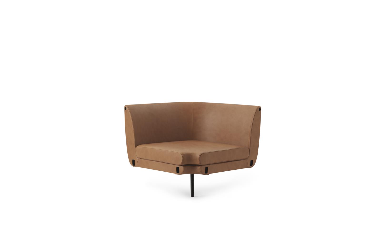Sum Modular Sofa 150 Corner Black Aluminum Ultra Leather