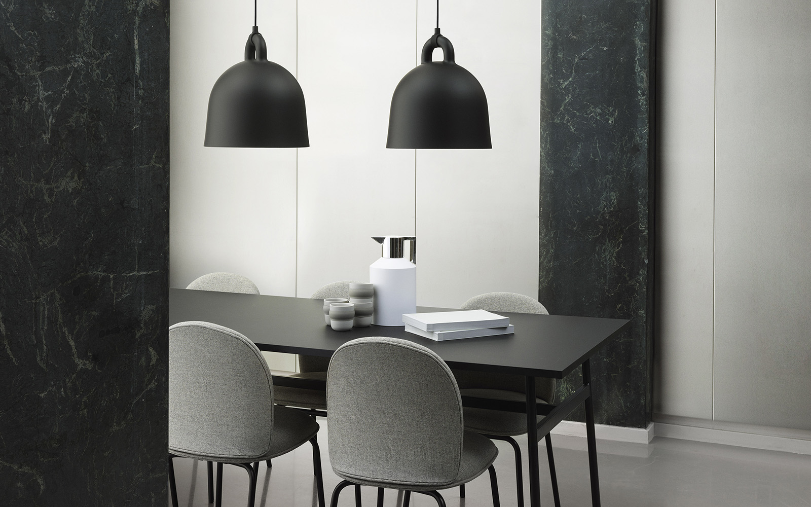 Black bell sales pendant light