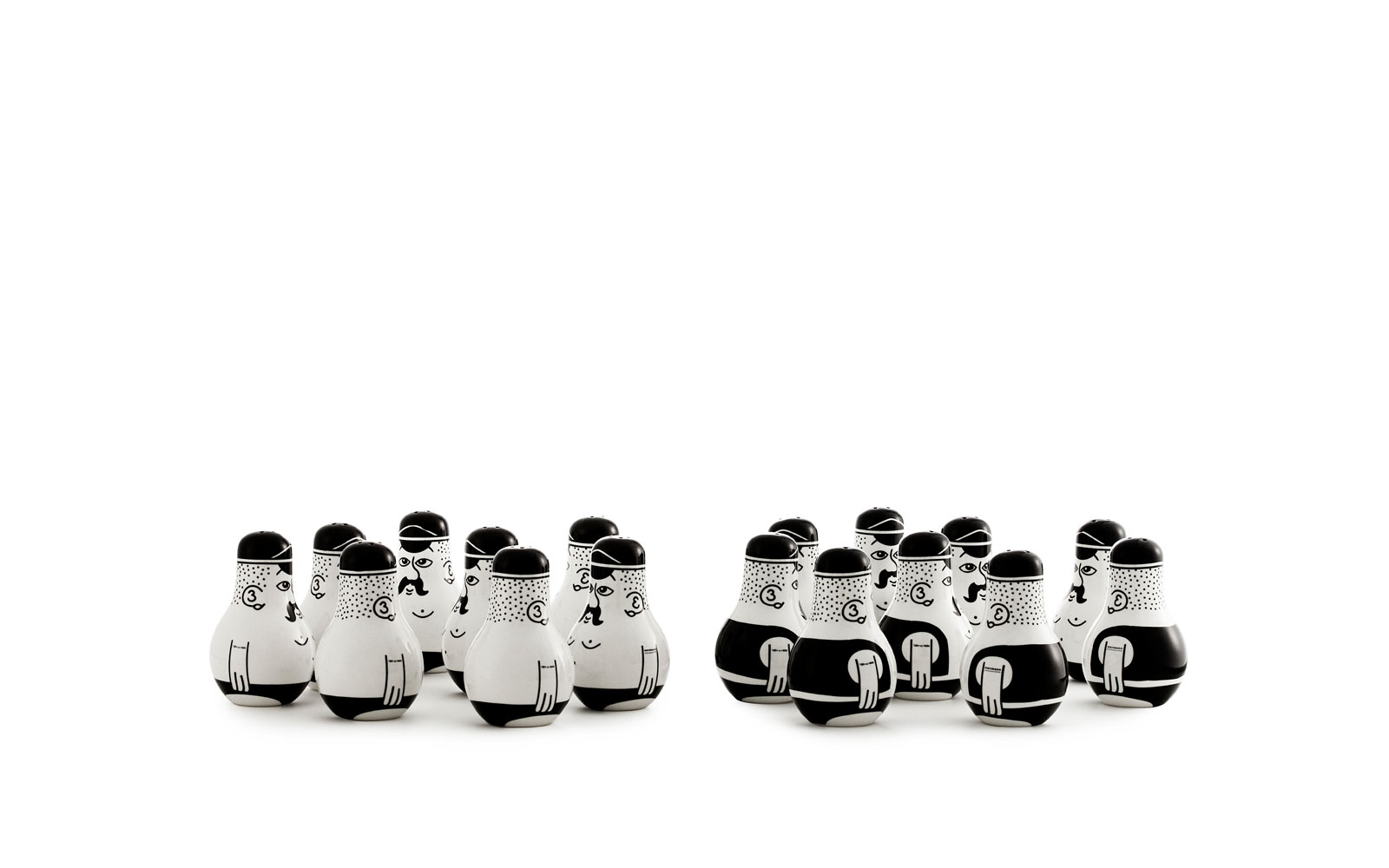 Friends salt and pepper group white background 