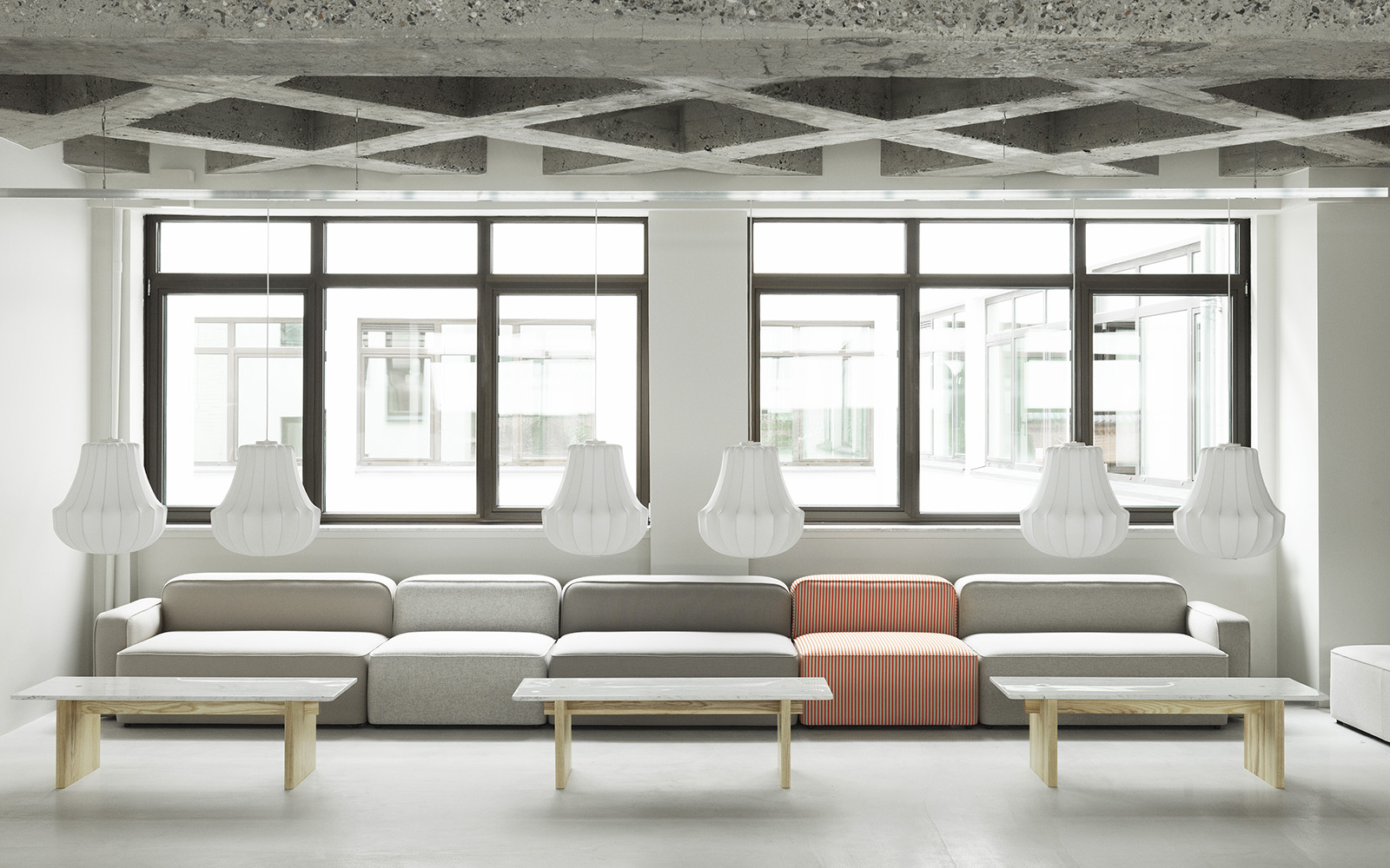 A collection of modern modular sofas
