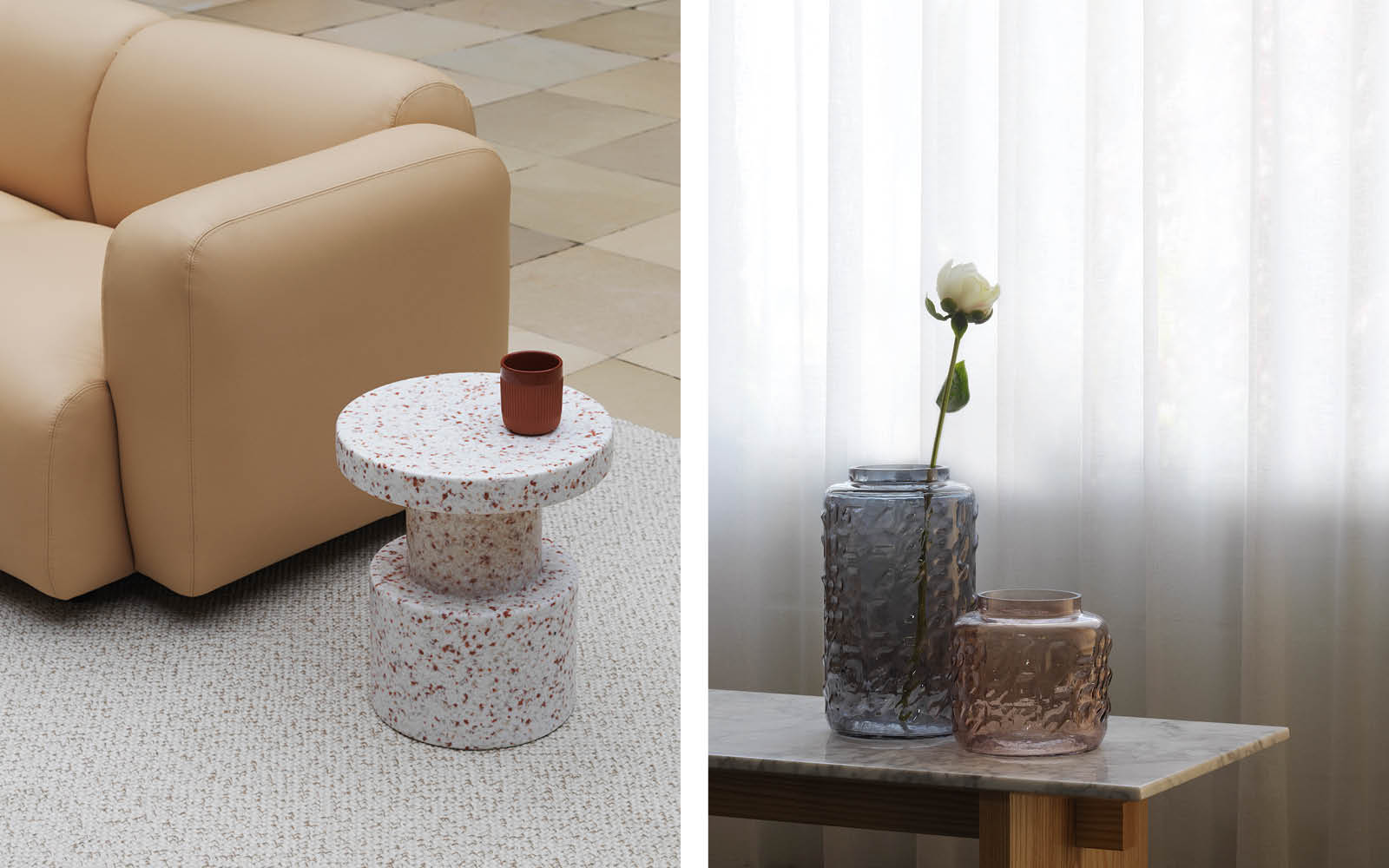 Left: Bit Stool. Right: Tombola Vases