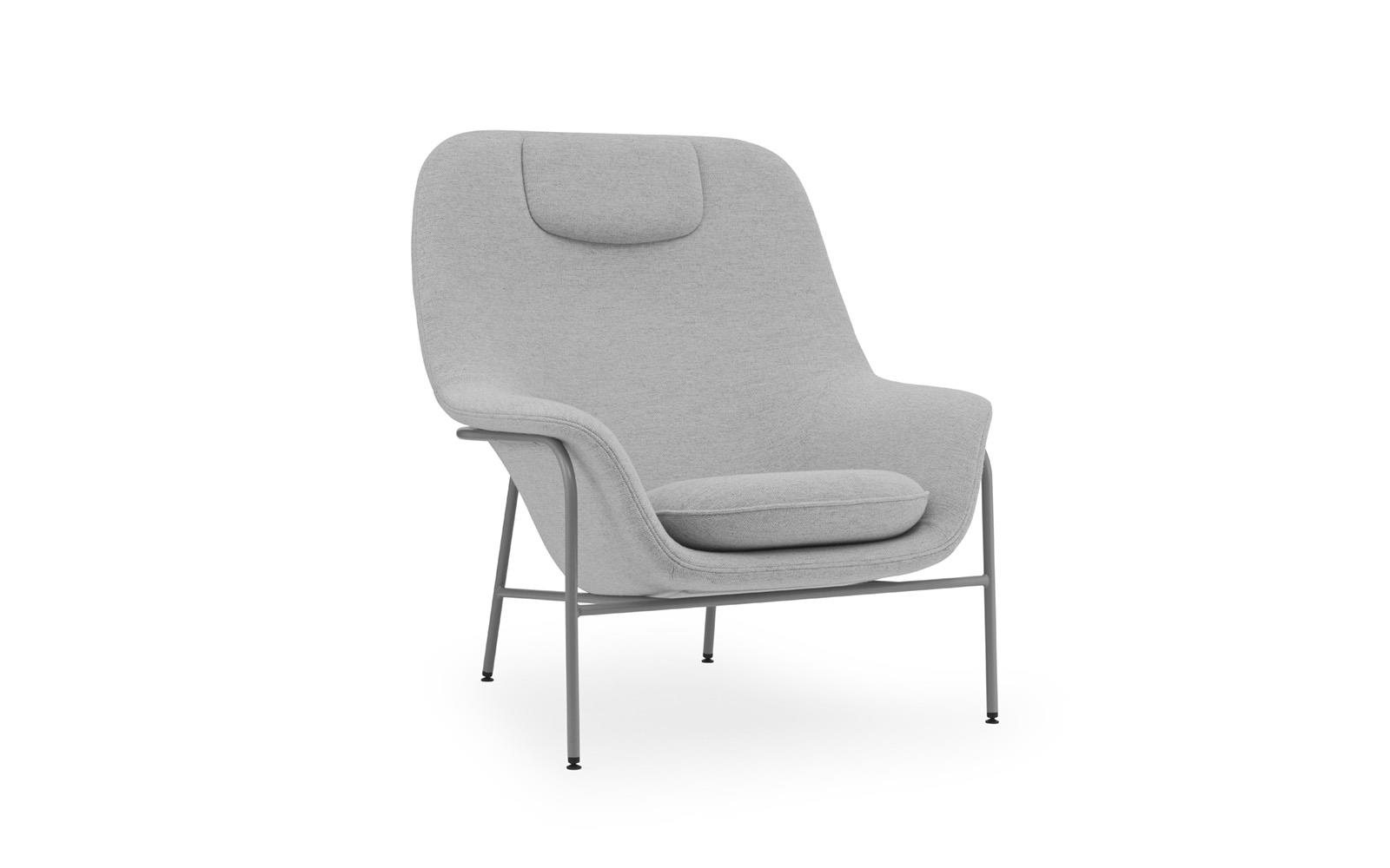 Drape Lounge Chair High W. Headrest Steel