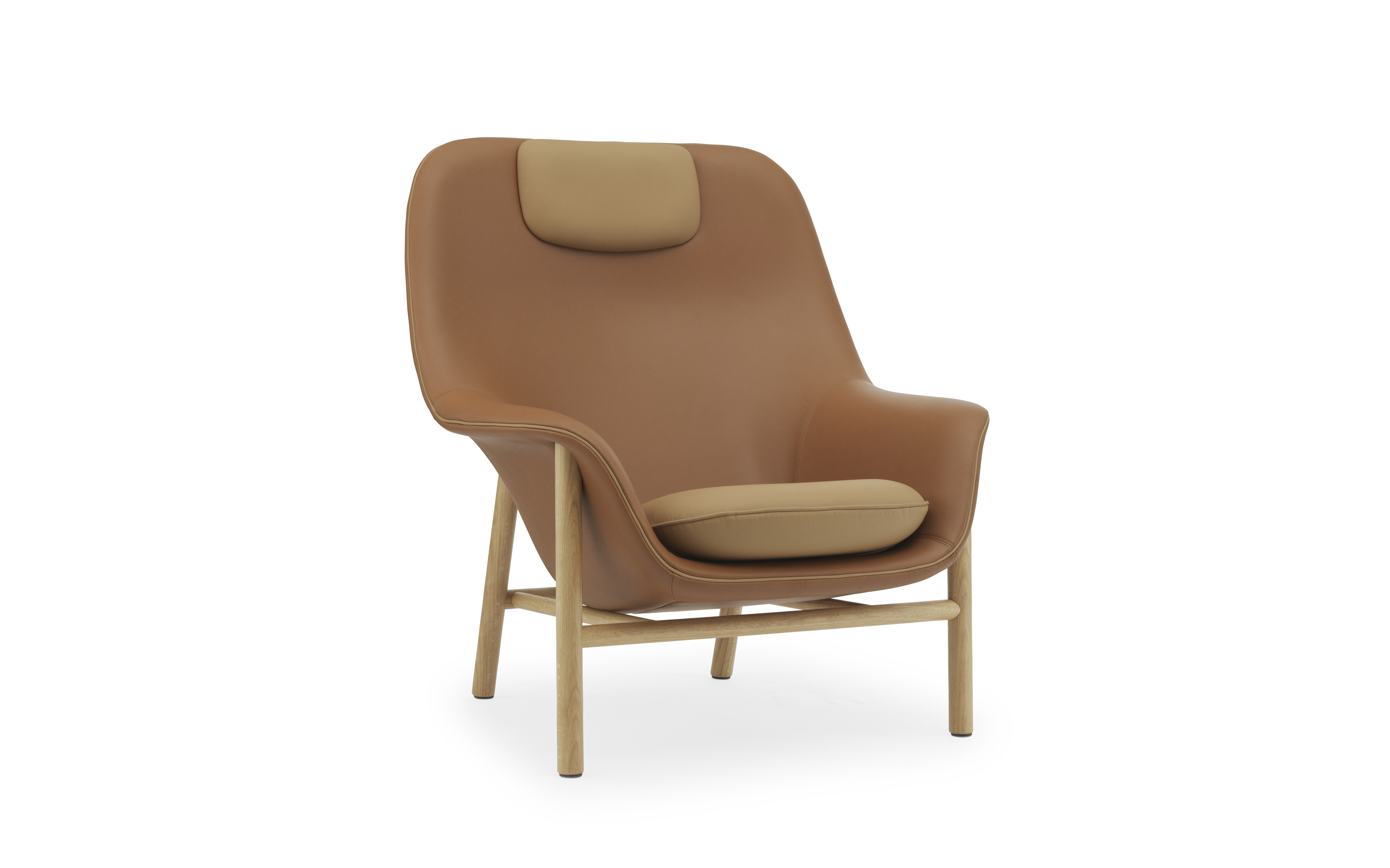 Drape Lounge Chair High W. Headrest Wood