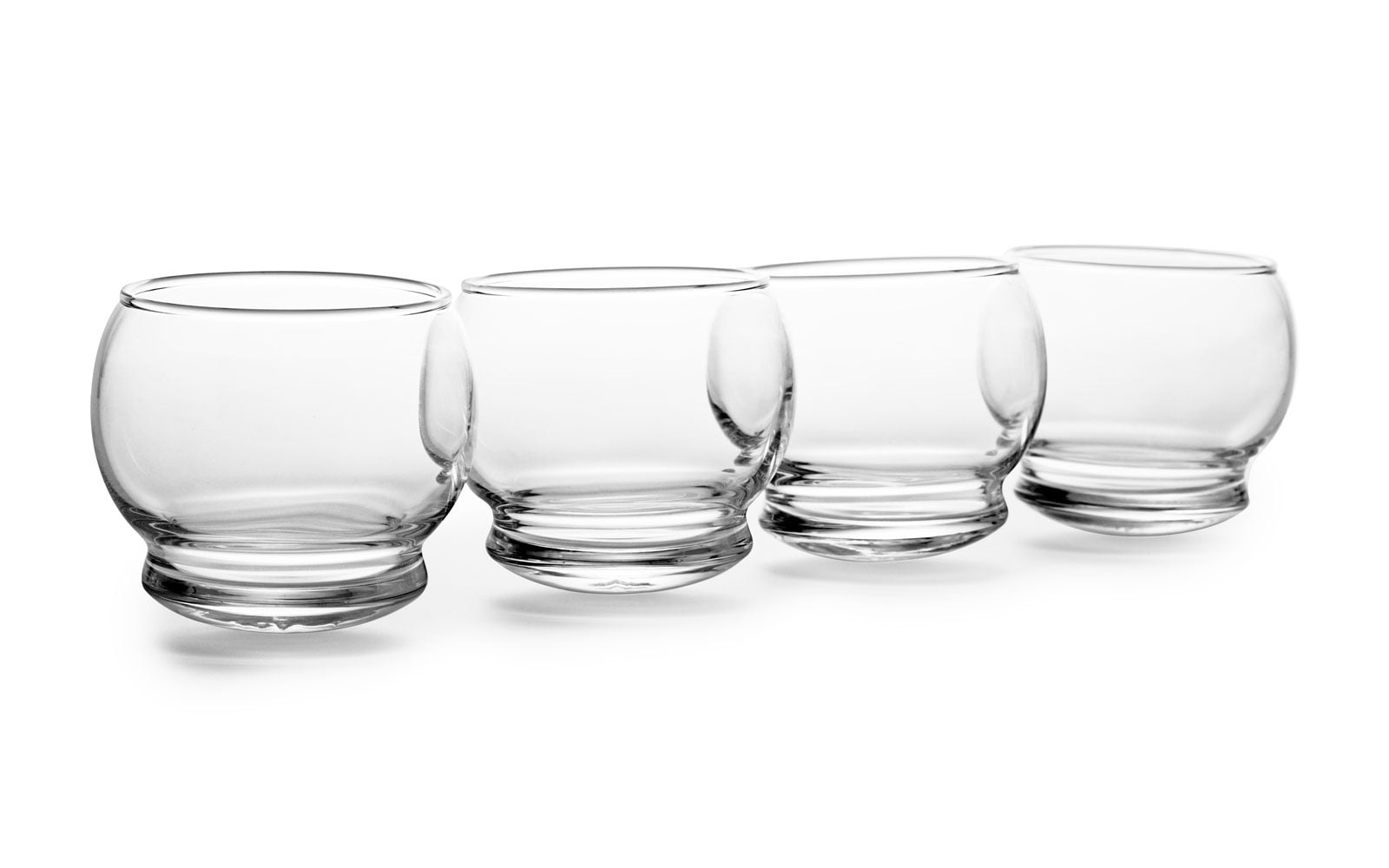 Rocking glass group four on a row