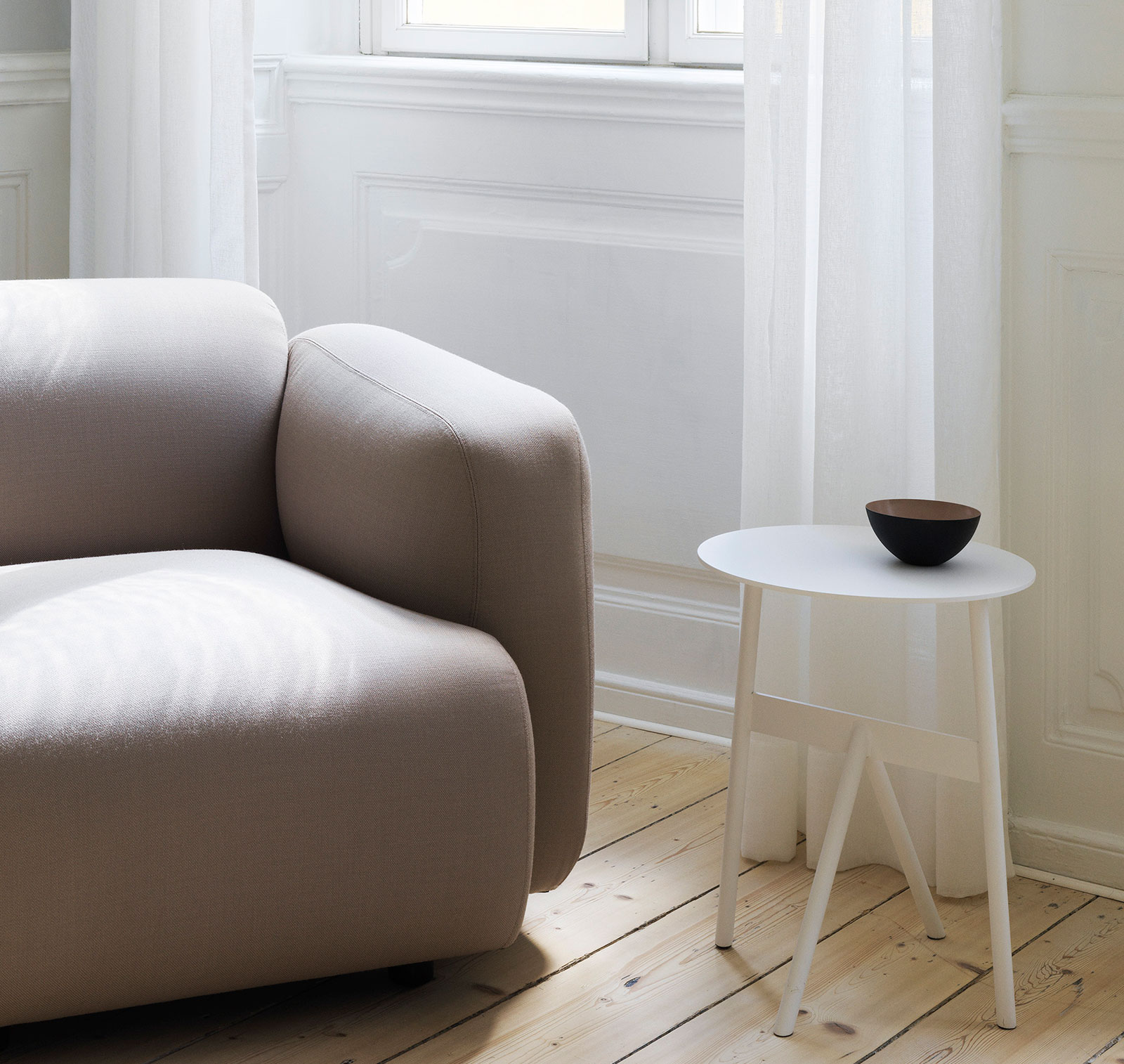 Details of living room with complementing colors
