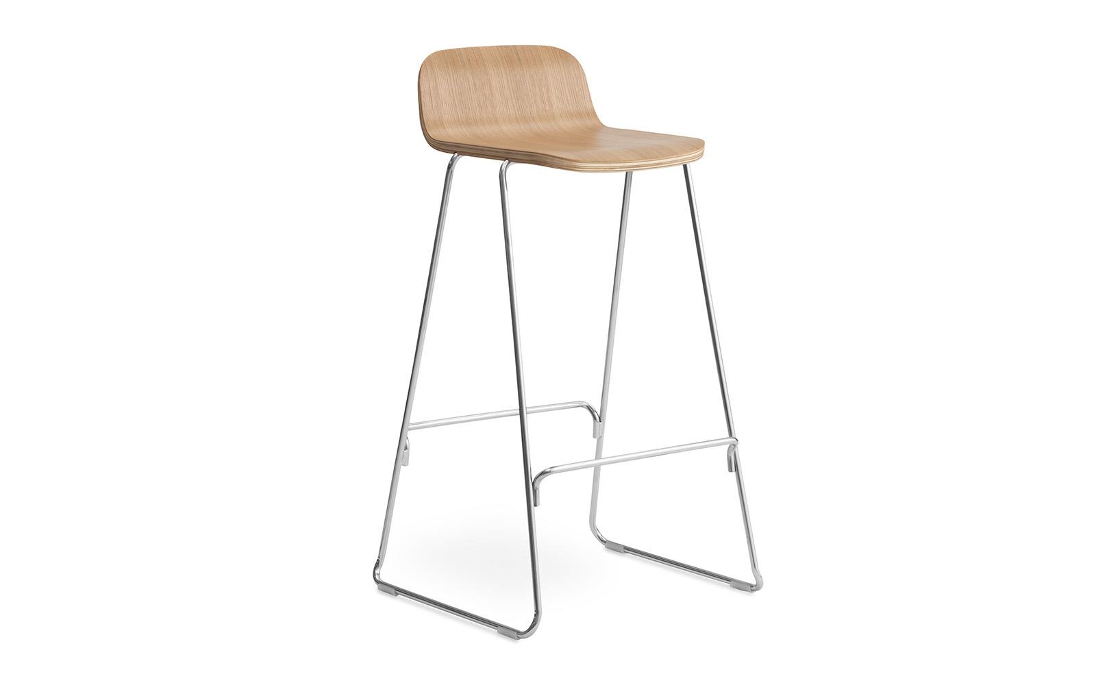 Just Barstool 75 cm W. Back Steel